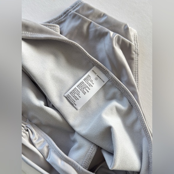 Good American Good Waist Ruched Bikini Bottom, New With Tags, Silver - Picture 10 of 10